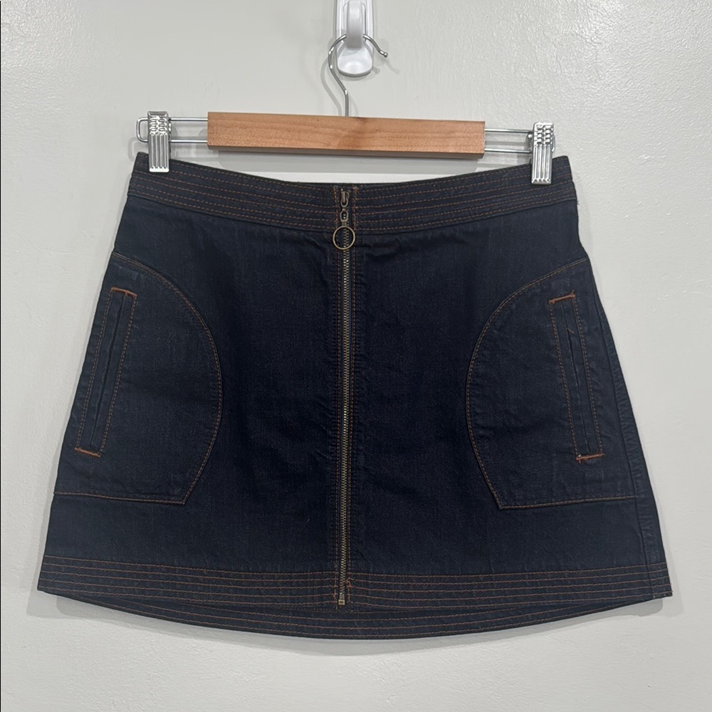 Abercrombie & Fitch Mini Stylish Dark Denim Skirt